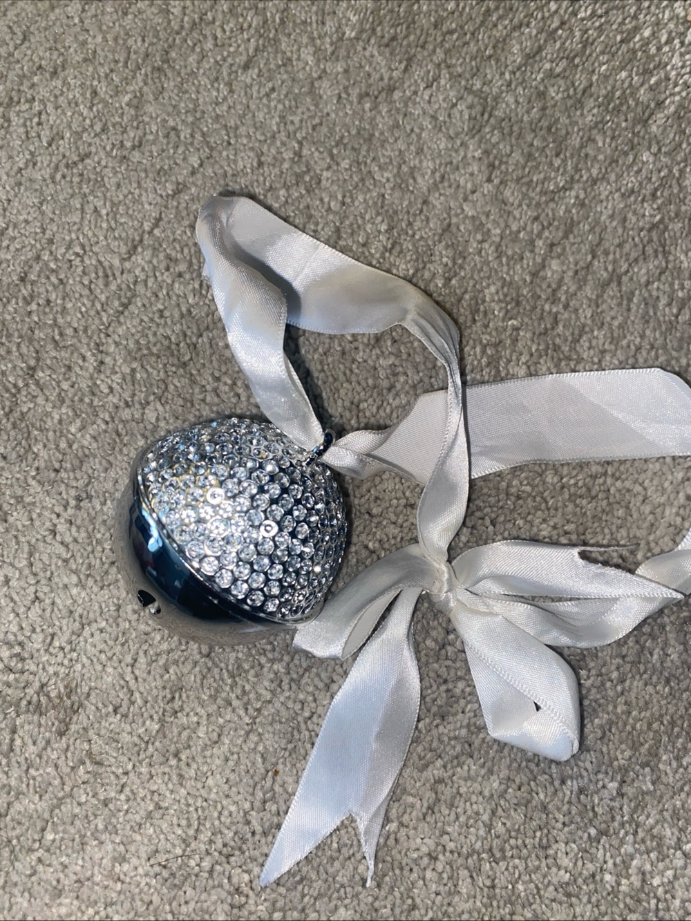 Seasons of Cannon Falls Blingle Bell Silver Rhinestone Christmas Ornament 2"